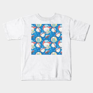 Cute Cat Seamless Patterns Kids T-Shirt